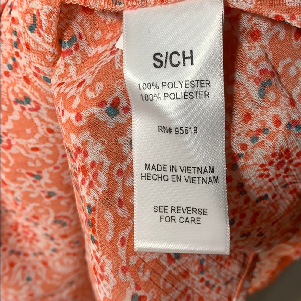 NWT Fever lightweight Orange Print Tank Blouse - Picture 7 of 9